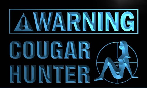 Warning Cougar Hunter Neon Light Sign